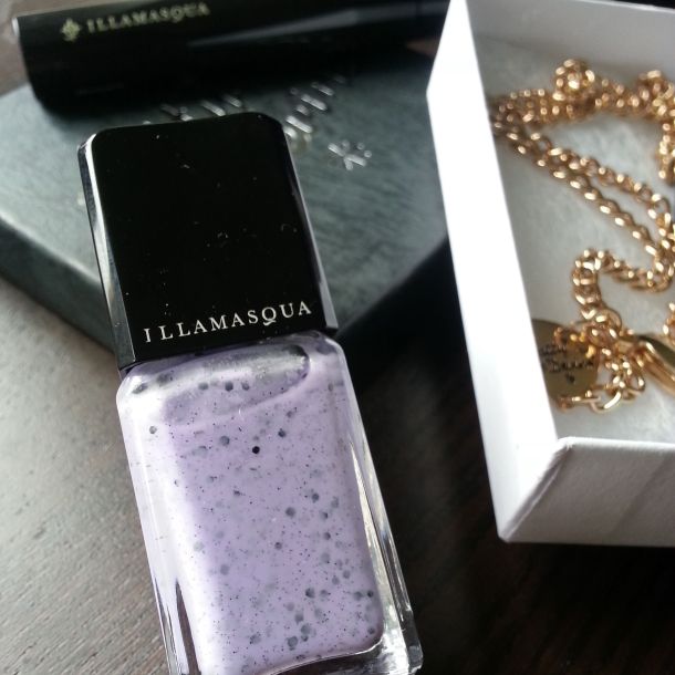 Illamasqua's speckle polish in lilac. 