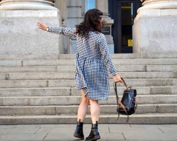Monki Aoi Dress in Black and White with Dr Martens- Call Me Katie - 10